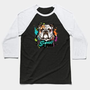 Graffiti Paint English Bulldog Creative Baseball T-Shirt